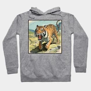 Colorful Tiger Cartoon Vintage Bengals Tiger Drawing Comics Fearless Tiger Hoodie